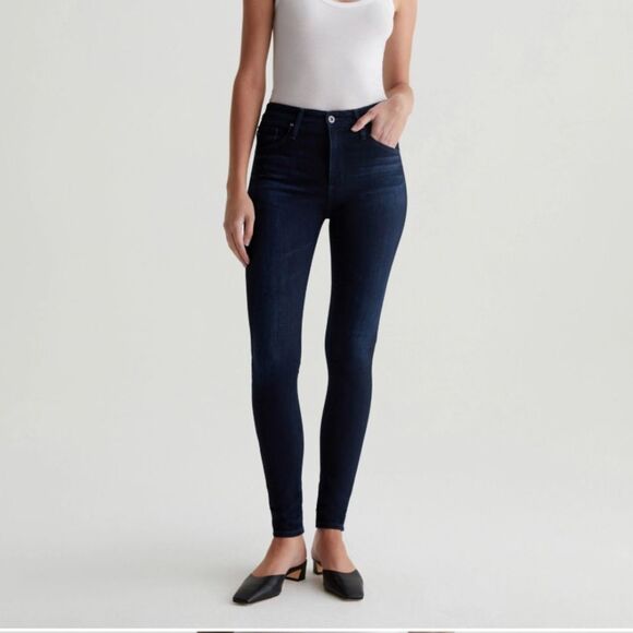 AG ‘The Farrah’ High-Rise Skinny Ankle Suede Pant - Brooks Wash - Picture 1 of 8